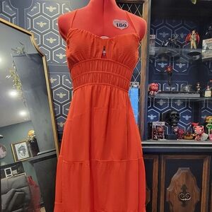 Chic Orange Asymmetrical Dress